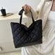 thumbnail image 4 of Bolso de mano acolchado versátil para mujer bolso de mano de PU bolso de trabajo elegante de gran capacidad, 4 of 9
