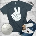 thumbnail image 3 of Tees2urdoor Volleyball Peace Sign T-Shirt, Adult Medium, Black Heather, 3 of 4