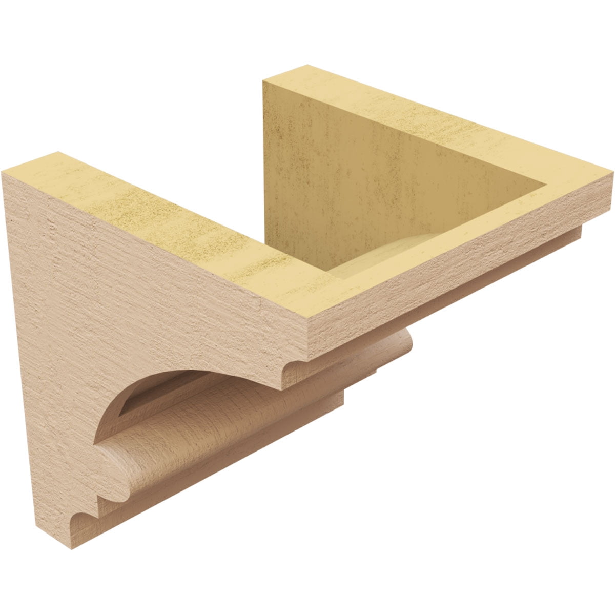 6"W x 6"D x 6"H Wide Diane Rough Cedar Woodgrain TimberThane Corbel, Primed Tan