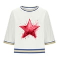 thumbnail image 6 of GERsome Women's Short Sleeve T-Shirts Crew Neck Crop Tops Summer Loose Fit Drop Shoulder Graphic Tees, Sizes S-3XL, 6 of 7