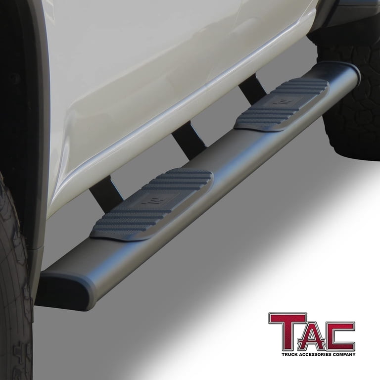 TAC Arrow Side Steps For Chevy Silverado/GMC Sierra 1500/2500/3500 Double Cab - 5" Aluminum Black Running Boards