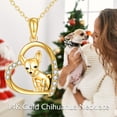 thumbnail image 3 of YAFEINI 14K Solid Gold Dog Necklace for Women Delicate Gold Cubic Zirconia Dog Pendant Necklace Chihuahua Jewelry for Women, 3 of 6