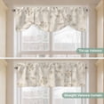 thumbnail image 5 of Brown Flowers Tie Up Valance Curtains for Windows, Kitchen Curtains Window Treatments, Vintage Ethnic Tribal Floral Leaves Short Window Shades Valances for Bedroom Bathroom Cafe 42"x18", 5 of 8