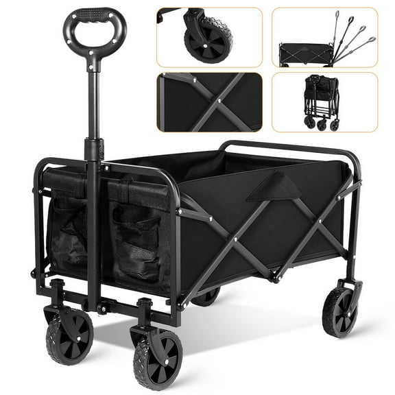 Heavy Duty Wagon Folding Cart All Terrain 200LB Utility  Outdoor Garden Beach