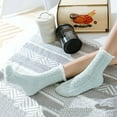 thumbnail image 4 of Opvise Womens Socks 1 Pair Women Socks Soft Texture Coral Fleece Stretchy Ankle Length Anti-skid Cold Resistant Thick Winter Warm Fluffy Socks Home Use Beige, 4 of 8