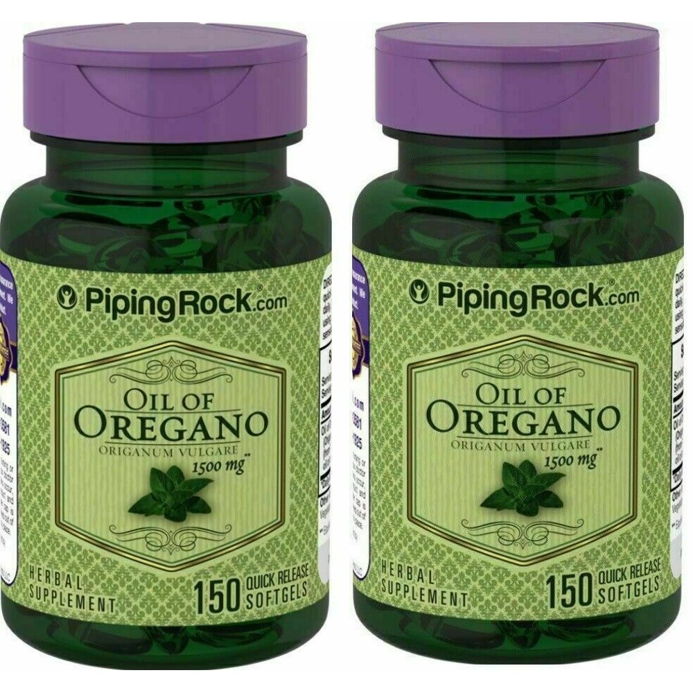 2 Pack Oil of Oregano Extract 1500 mg 150 Liquid Capsules by Piping