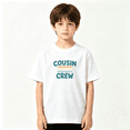 thumbnail image 2 of Cousin Crew Retro Stripe Slogan Boys Graphic Tee, Cute 100% Cotton Kids Short Sleeve T-Shirt 4-13Y, 2 of 5