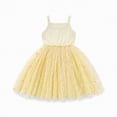 thumbnail image 4 of NIEWTR Robe en Tulle à Rayures pour Bébé Fille, Robe de Demoiselle d'Honneur pour Tout-Petit, Robe de Bal Formelle pour Mariage et Thé (Jaune, 6-12 Mois), 4 of 9