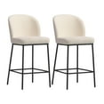 thumbnail image 1 of CorLiving Addison Luxury Boucle Fabric Upholstered Modern Indoor Counter Height Bar Stools Set of 2, 1 of 9