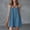 Blue, variant on HBYJLZYG Women's Sleeveless Summer Mini Dress, Button-Front with Gathered Neckline, Relaxed Flowy Fit with Side Pockets, Casual Vacation Beachwear, Cotton Linen Blend