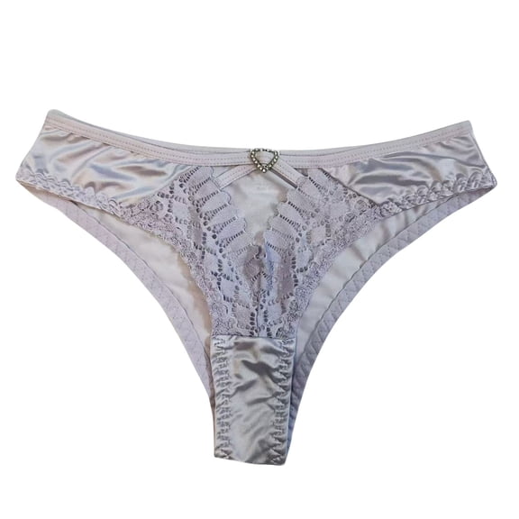 Qingpeng Women Lace Mesh Briefs Solid Color Breathable Underwear Soft Panties Size S-XL