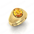 thumbnail image 3 of Shree Jewelrs Original Certified Natural Yellow Sapphire (Pukhraj) Ring - 6.00 Ratti Certified Handcrafted Ring Jupiter Ring, PANCHDHATU Gold Plated Ring for Men and Women, 3 of 5