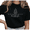 Black-1, variant on KVHYVH Women's St Catherine Of Siena Quote Flame Graphic Christian Faith Cropped Short Sleeve T‑shirt Relaxed Fit