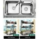 thumbnail image 5 of Escurridor para trastes de acero con dos niveles, espacio para organizar platos, cuchillos y utensilios, ganchos resistentes para colgar palas, ahorrador de espacio. 85 cm ideal para 2 tinas Brandtrendy Escurridor Doble 85, 5 of 6