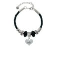 thumbnail image 2 of Delight Jewelry Silvertone I Base Heart Best Friend Celtic Knot Leather Bead Bracelet, 7"+2" Extender, 2 of 4