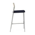 thumbnail image 2 of Avon Reception Cafe Stool UPH Seat HPL Back / Silver Steel / Walnut / Navy Blue, 2 of 4
