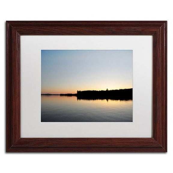 Trademark Fine Art 'Moosehead Lake Sunset' Canvas Art by Nicole Dietz, White Matte, Wood Frame