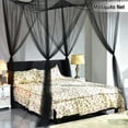 thumbnail image 4 of 210x190x240CM Corner Post Bed Canopy Mosquito Net Full Queen King Size Netting Black Bedding, 4 of 13