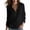 Black, variant on Jaunzuar Linen Tops for Women V Neck Button Solid Color Long Sleeve Shirts Loose Work Casual Tops L