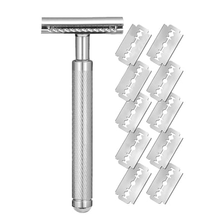 FACEGA Women's Safety Razor Single Straight Edge Razor Blades Close Shaving Manual Shaver (10 Refill)