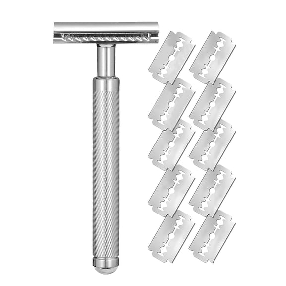FACEGA Women's Safety Razor Single Straight Edge Razor Blades Close Shaving Manual Shaver (10 Refill)