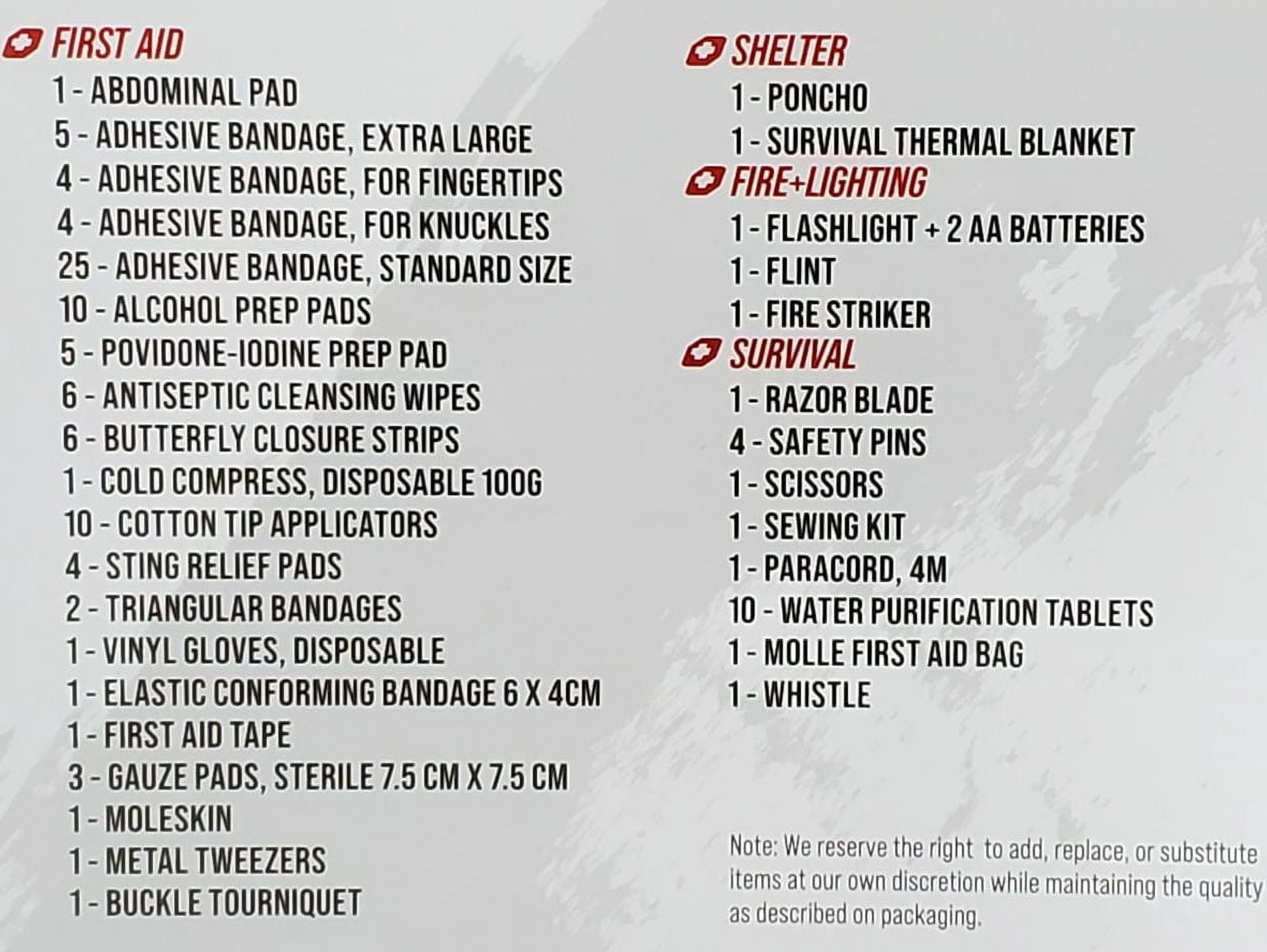 Life+Gear 116 Piece First Aid + Survival Kit in Waterproof Soft Case