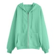 thumbnail image 5 of XXWXYD Teen Girls Flece Zip Up Hoodies Jacket, Basic Solid Color Sweatshirts for Kids, Fall Winter Casual Loose Fit Daily Outwear, Comfy Warm Pullover with Pockets, 5 of 7