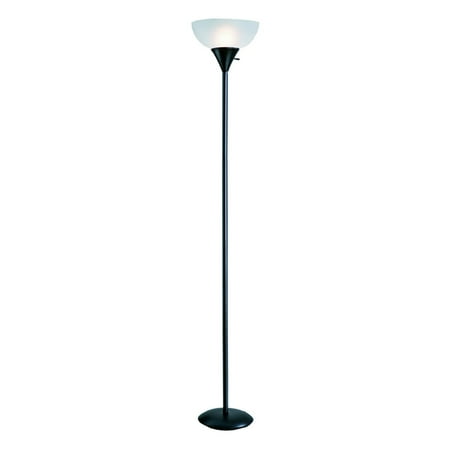 Normande Lighting Black Torchiere Floor Lamp