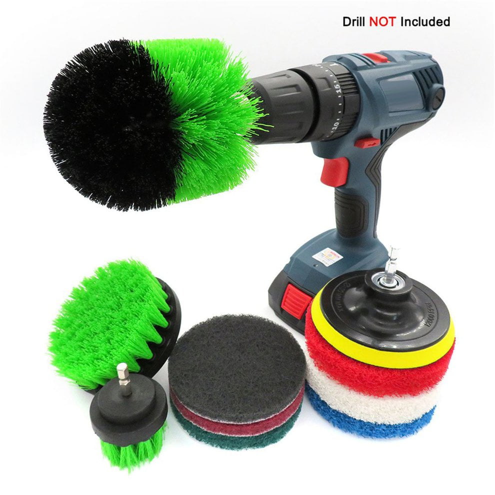 10Pcs Electric Drill Brush Kit Plastic Round Cleaning Brush Nylon