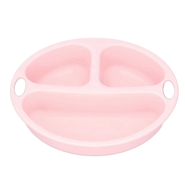 Self Feeding Training Dish, Low Temperature Resistance Baby Dish Plate Practical Reliable Nonslip Design For Self Feeding