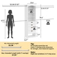 thumbnail image 5 of 23.6"-143.3" W Modular Closet System, 2-12FT Walk-In Closet Organizer with 4 Expandable Rods and Drawers, 5 of 10