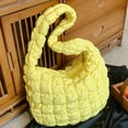 thumbnail image 2 of 1506 Bolso Tipo Nube Gran Capacidad Acolchado Con Textura Plumón Bandolera para Mujer (amarillo) Amarillo, 2 of 6