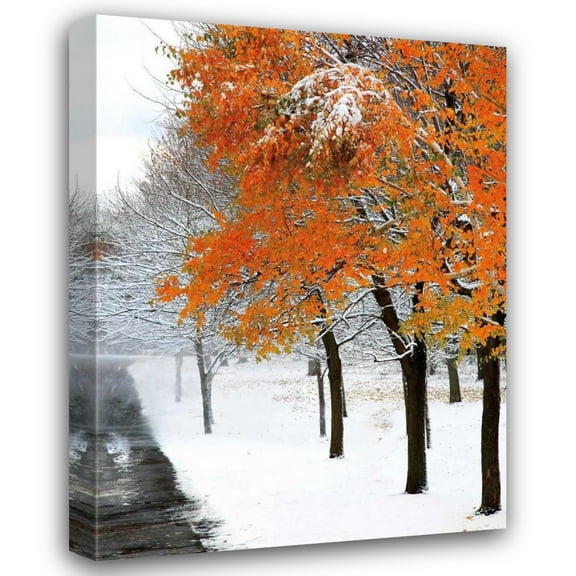 Burney Lieberman  34x44 Gallery Wrapped Canvas Wall Art Titled - SnowFall III