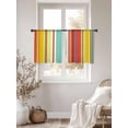 thumbnail image 3 of Colorful Stripes Sheer Curtains 45 Inch Long 2 Panels, Lines Traditional Art Farmhouse Light Filtering Rod Pocket Semi Sheer Curtains, Sheer Voile Drapes for Living Room Bedroom, 52"x45", 3 of 5
