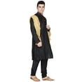 thumbnail image 3 of SKAVIJ Men's Kurta Pajama and Scarf Set Art Silk Indian Ethnic Dress Black S, 3 of 6
