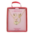 thumbnail image 2 of Believe by Brilliance Women's 14Kt Gold Flash Plated Cubic Zirconia Initial D Heart Pendant Necklace and Hoop Earring Set, 18+2", 2 of 3