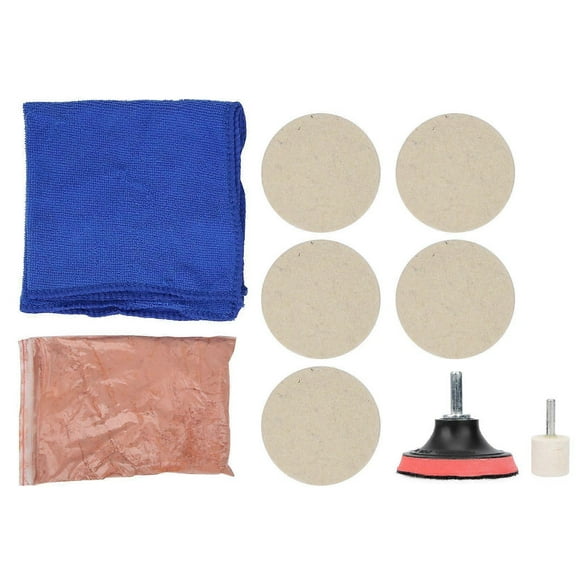 Kit de polissage en poudre d'oxyde de cérium pour pare-brise de voiture, 100 g, anti-rayures, tampons de polissage pour roues