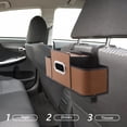 thumbnail image 4 of Raindrops Car Seat Back Hanging Storage Car Back Seat Organizer Brown PU Space Maximization For Vehicle Owners 1Pcs, 4 of 6
