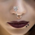 thumbnail image 5 of Welling Nose Ring Glitter Heart Shape Rhinestone Alloy Stylish Fake Nose Ring for Party, 5 of 10