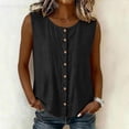 thumbnail image 6 of WRFWUL Womens Scoop Neck Cotton Tank Tops Button Down Sleeveless Vest Loose Lightweight Gauze Blouses, 6 of 6
