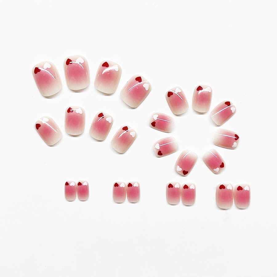 Short Almond Nail Sweet Blush Nail Classic Versatile Gentle Love Detachable Wearable Nail False Nail Nail Film