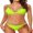 fluorescent green, variant on Attraco Women's Triangle Bikini High Cut Swimsuit V Neck Two Piece Swimsuit