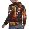 thumbnail image 3 of KLL Cute Maple Leaf Puppy Print Mens Hoodie Long Sleeve Casual Pullover Hooded Sweatshirt Fashion Drawstring Hoodies with Pocket-X-Large, 3 of 6