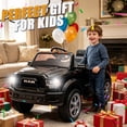 thumbnail image 2 of COCLUB RAM 2500 12V Electric Car for Kids, Ride on Toys W/Remote Control, Truck Bed Storage, Bluetooth, Music, Gift Pickup For Kids Aged 3-5, Black, 2 of 8