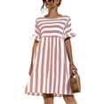 thumbnail image 1 of MAWCLOS Ladies Dresses Swing Dress T-shirt Sundress Simple Boho Tunic Pink M, 1 of 2