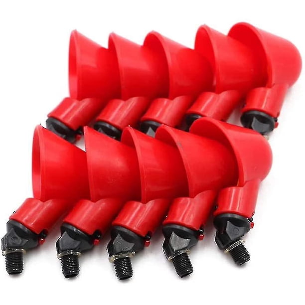 10 Uds Cken automático/bebederos para aves/Ers con bandejas Irrigat S rojo