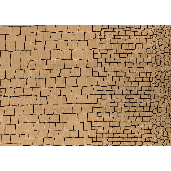 Ahgly Company Indoor Rectangle Solid Brown Modern Area Rugs, 7' x 9'