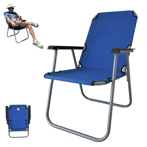 Silla Plegable de Playa Camping CJR Resistente Cómoda azul
