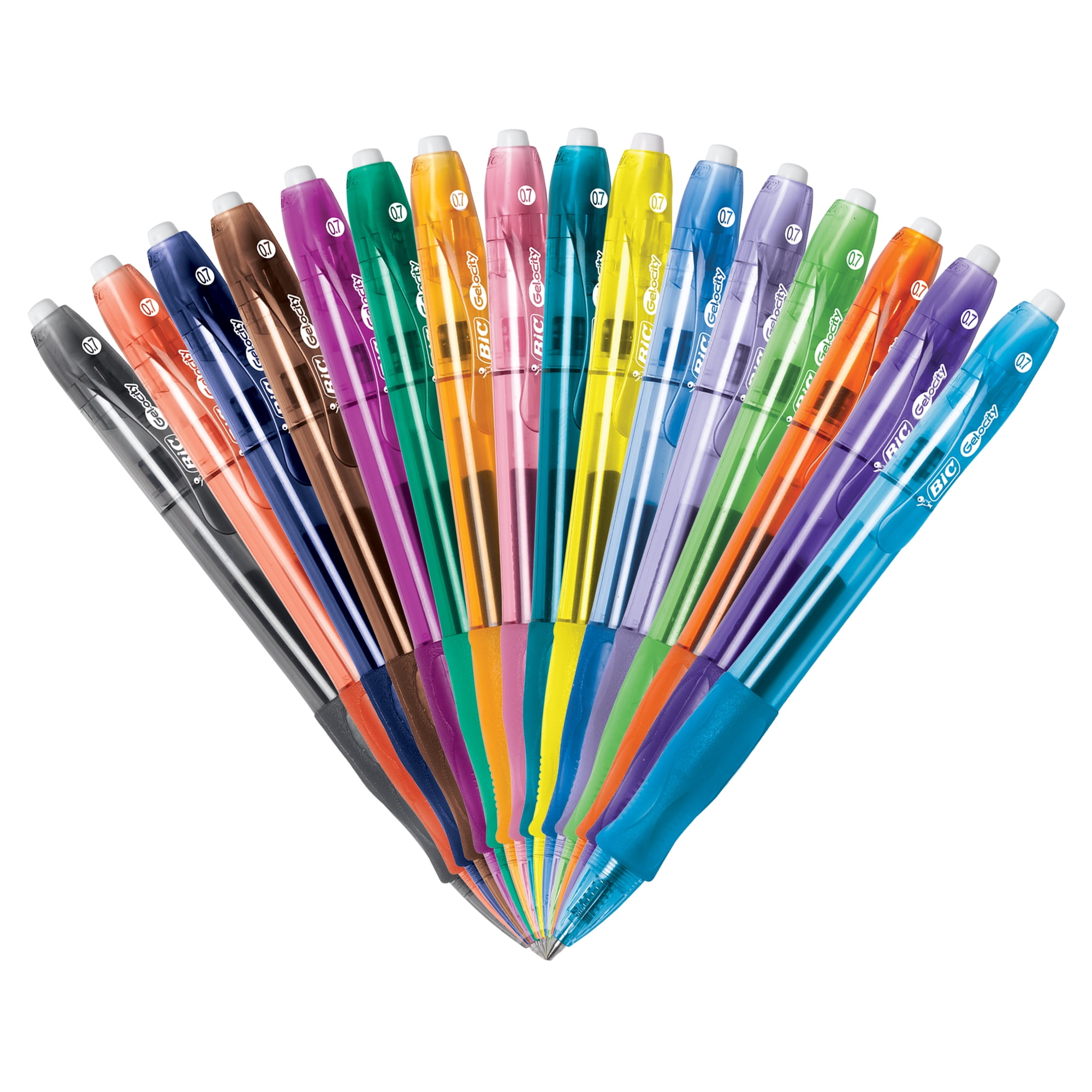 BIC Gel ocity Original Retractable Gel Pen Spinner Assorted Colors 24 Count Convenient Storage Spinner Rotates 360 Degrees