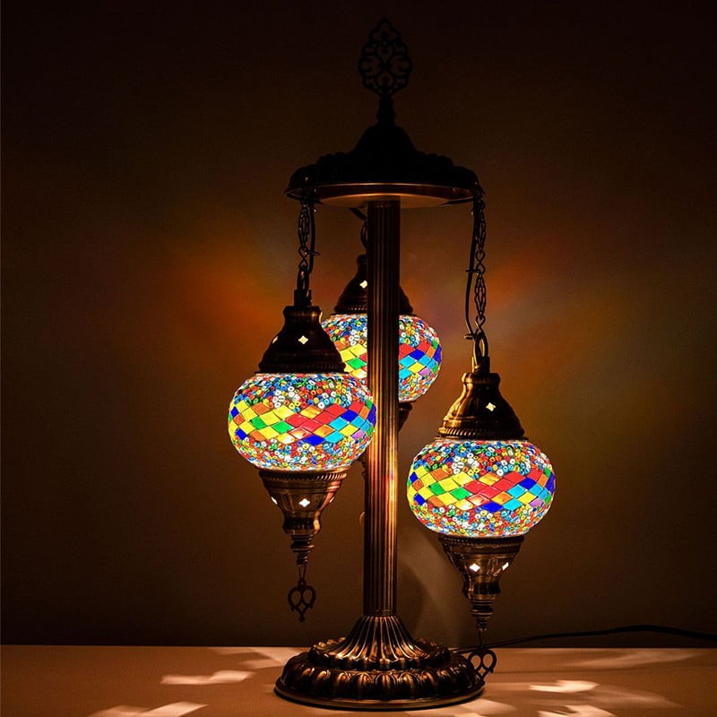 SILVERFEVER Moroccan Lamps Mosaic Turkish Lamp -Three Tier